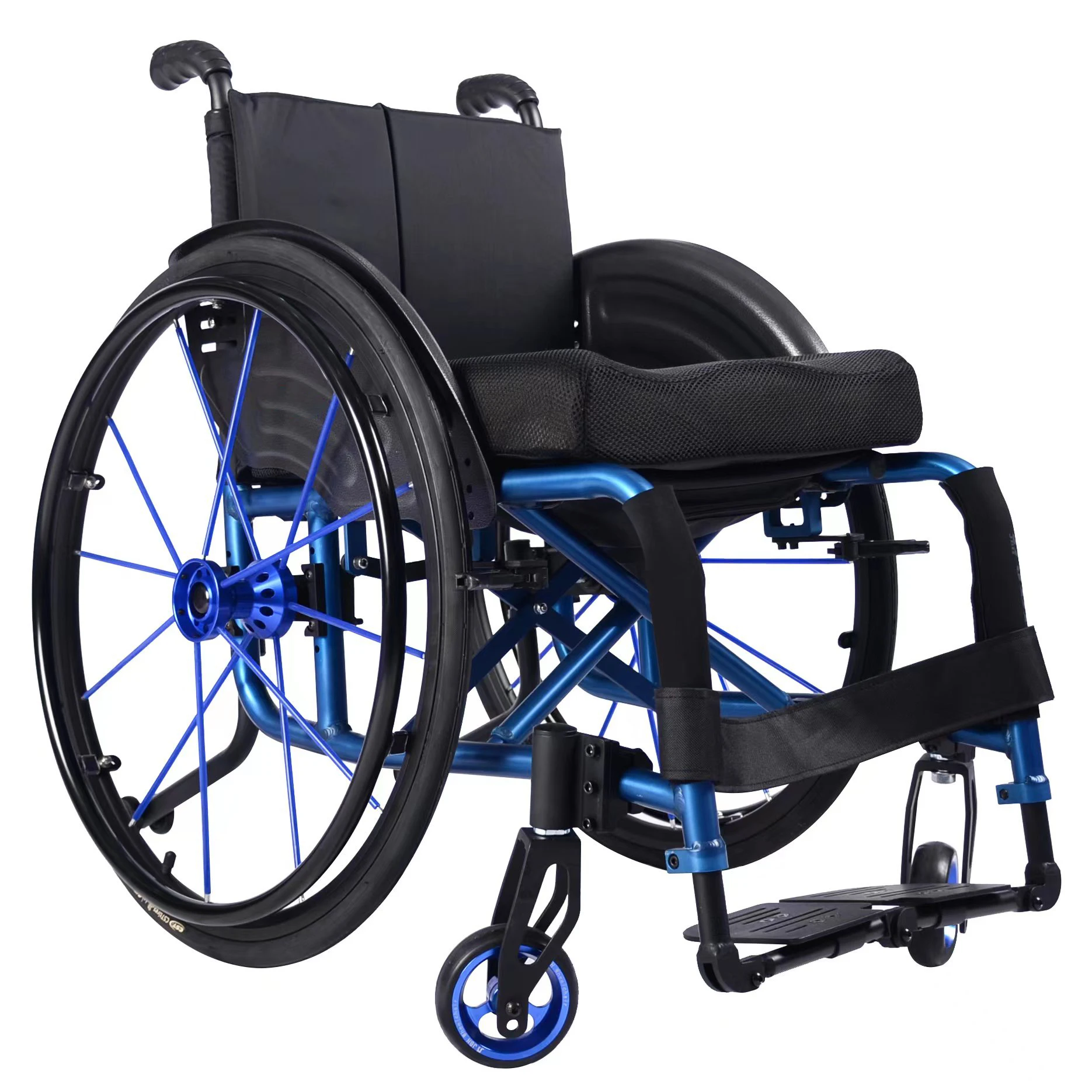 24 Inches Big Wheels Sport Wheelchair Folding Manual Wheel Chair With Comfortable Cushion Parts Detachable