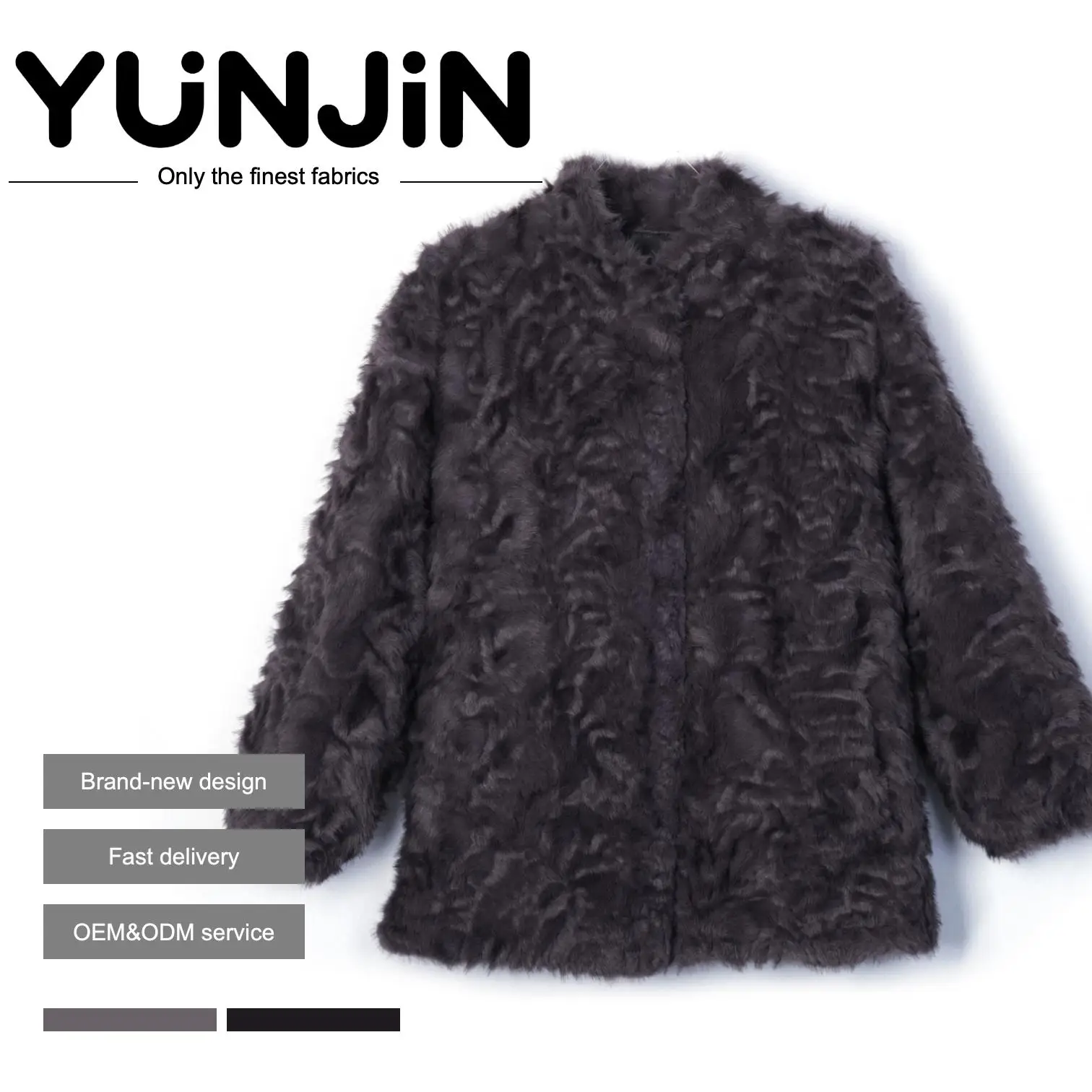 Women's Winter Coat With Semi-Curved Faux Fur Young