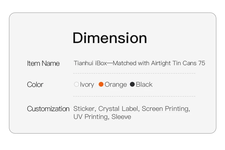 Product dimensions