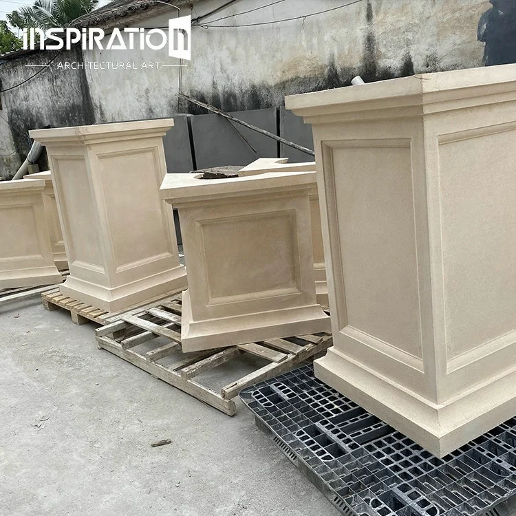 15 Years GFRC Factory Customized Classic Architectural Cast Stone Round Fluted Corinthian Pillar Design Roman Column