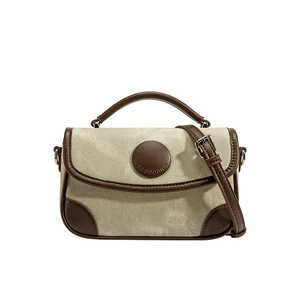 JacoponnusPU Denim Women's Autumn Fashion Single Strap Crossbody Bag with Zipper 2026 New High-end Luxury Mini Square