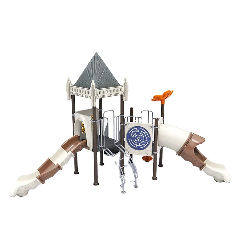 Feelkids ALITA-NC24007 Kids Outdoor Plastic Slide Eco-friendly Durable Amusement Equipment Multi-Play Cosmetic Playground