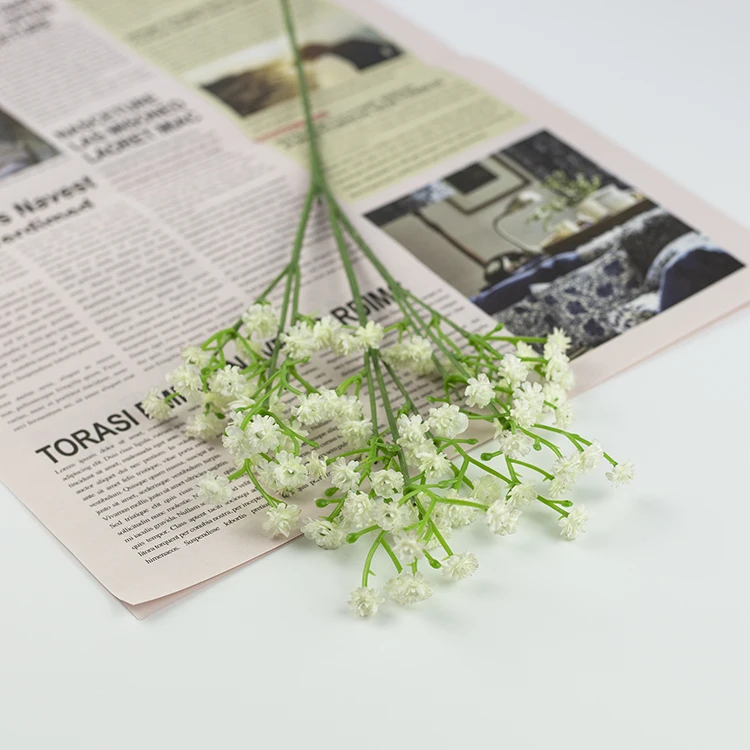 Украшение для свадебной вечеринки настоящий белый пластиковый сушеный искусственный цветок дыхания