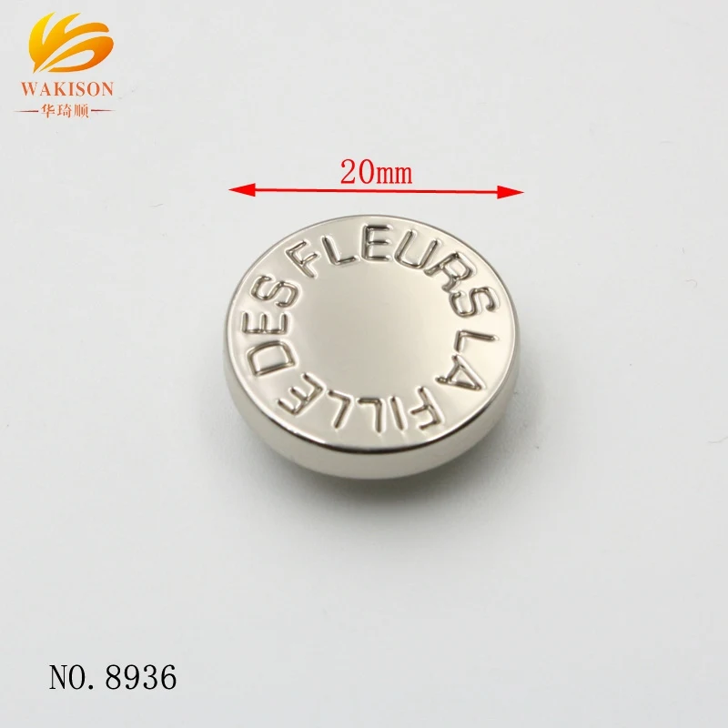 ハンドメイドの最高峰リベット限定モデル リベットロゴ入り 20mm メタルサークルロゴ刻印リベット バッグ用カスタムデザイン