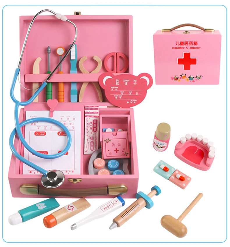 Коробка для стоматологической медицины ролевые игрушки детей деревянные забавные игры реальная жизнь косплей