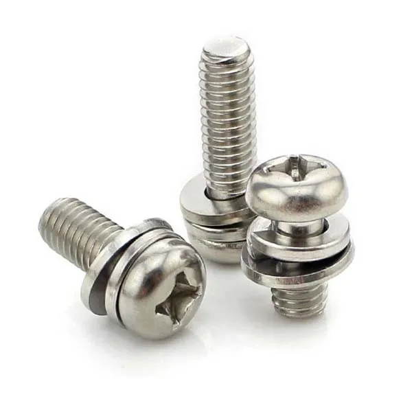 Wholesale High Strength Zinc Plated M3 M4 M5 M6 M8 Zinc Alloy Pan Head Cross Recessed Washer Combination Screws Bolts supplier