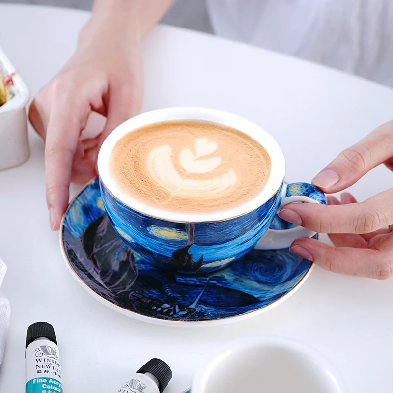 Starry Night by Vincent Van Gogh Stylish Latte Coffee Cup for Home Using Kitchen