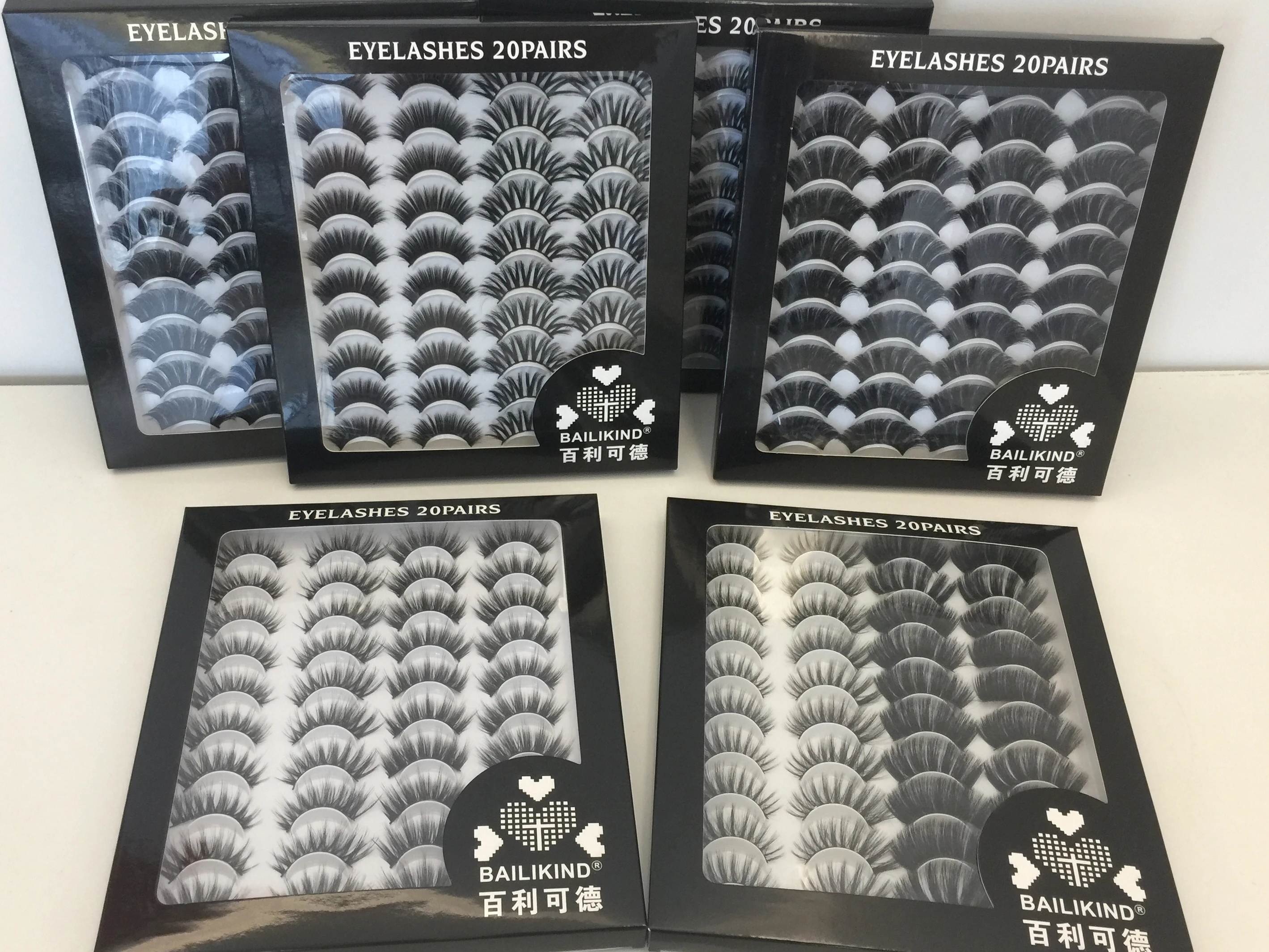 
20 Pairs 6D Soft Mink False Eyelashes Handmade Wispy Fluffy Long Lashes Natural Eye Extension Makeup Kit Cilios 