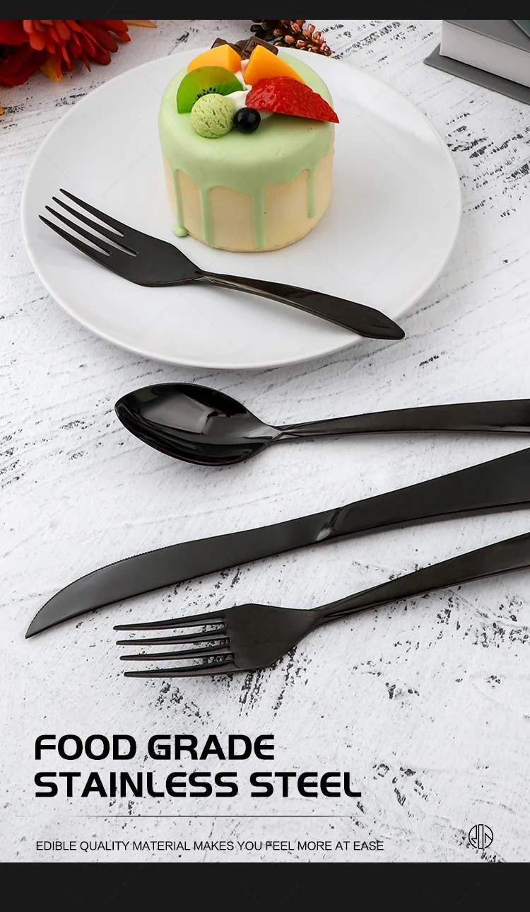 Wholesale silver high quality stainless steel flatware hot selling modern style wedding hotel dining tableware cutlery set