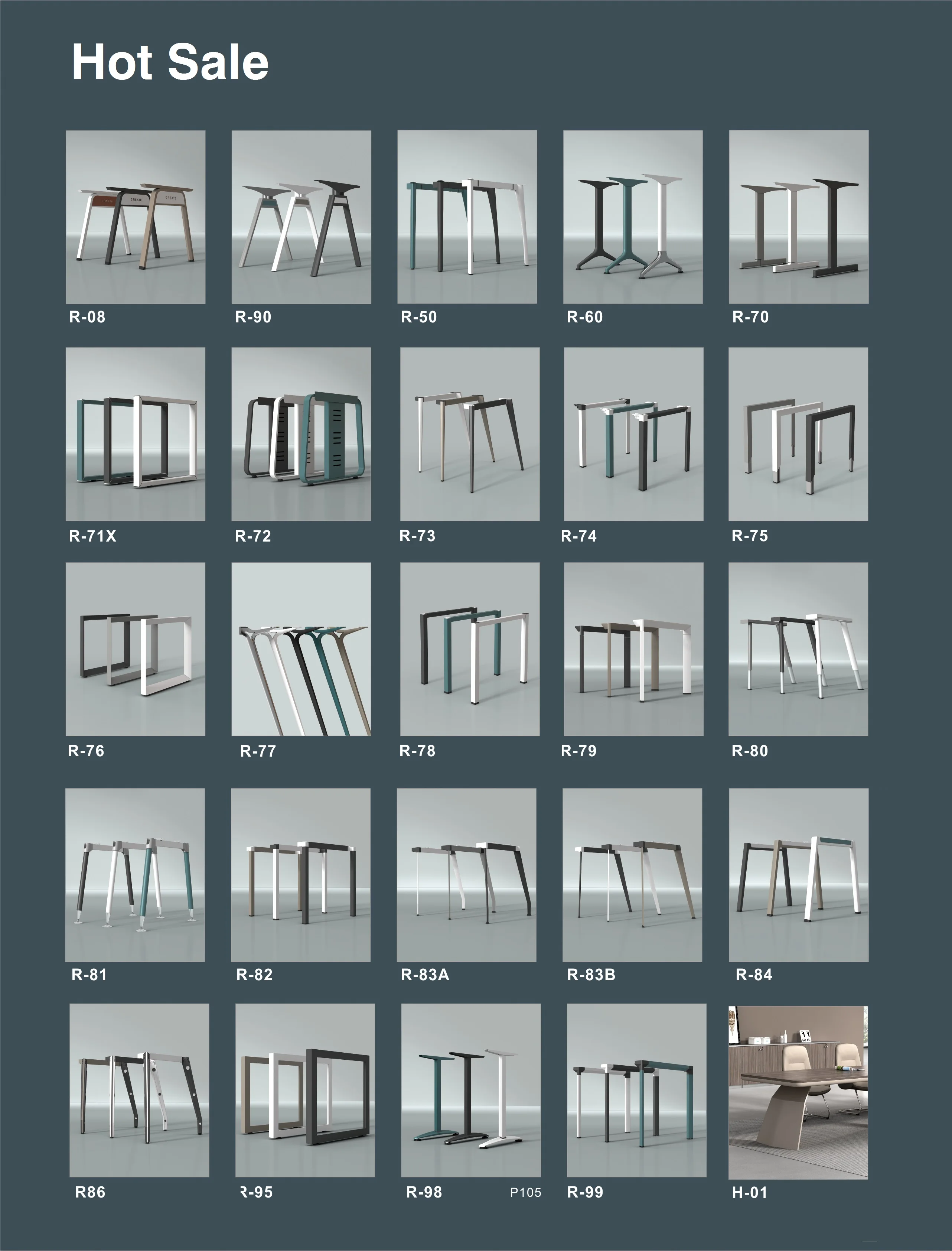 Modern Manager Office Desk Table Leg Office Furniture Leg Metal Office