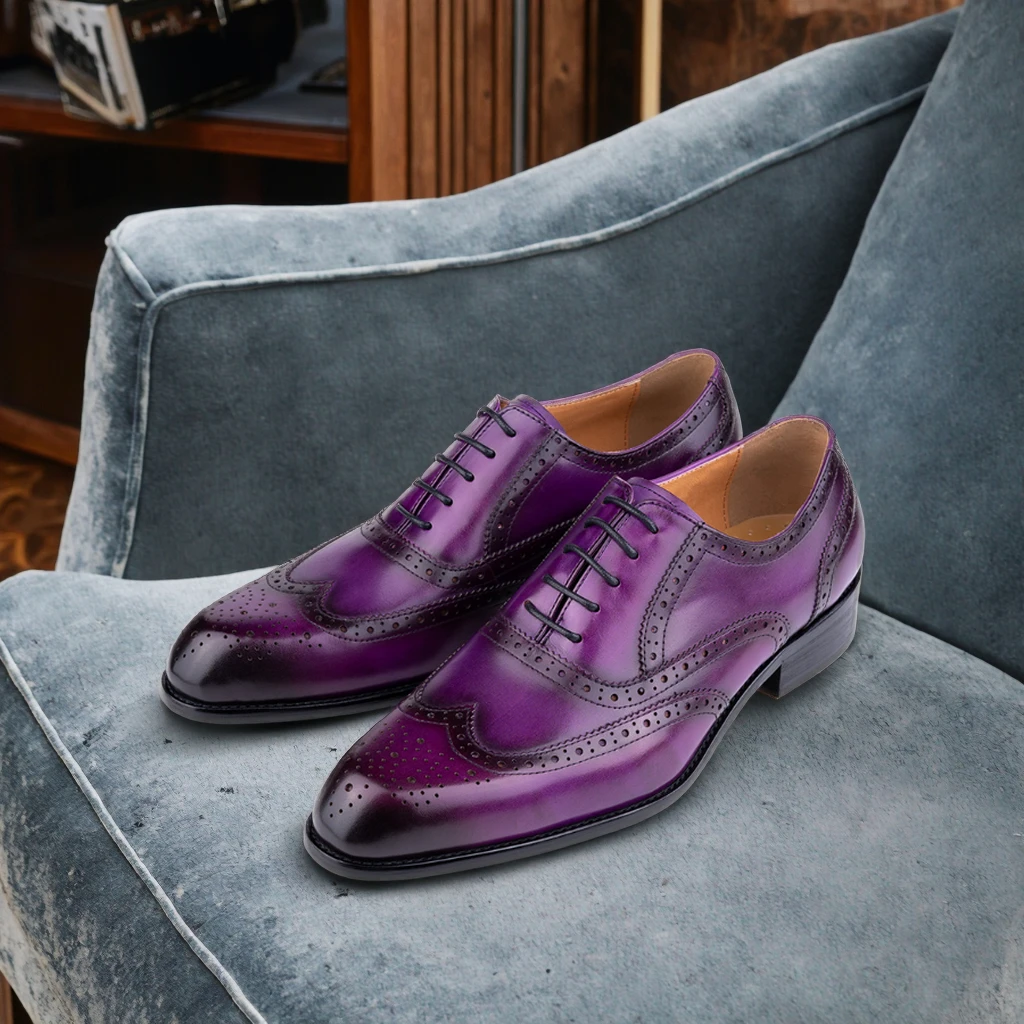 purple designer dress shoes Formal Shoes Purple And Gold Shoes Fashionable Pointed Toe quality materials Elegant Lace Crochet Dress SIze:XL fabric-group:denim Ladies shoes