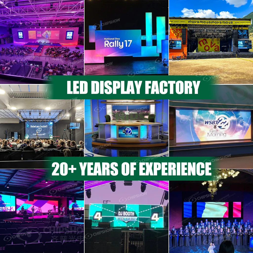 Chipshow P2.6 2.6Mm Turnkey Led Video Wall System Package Indoor Curved Rental Display Exhibition Booth Stage Screen Panel