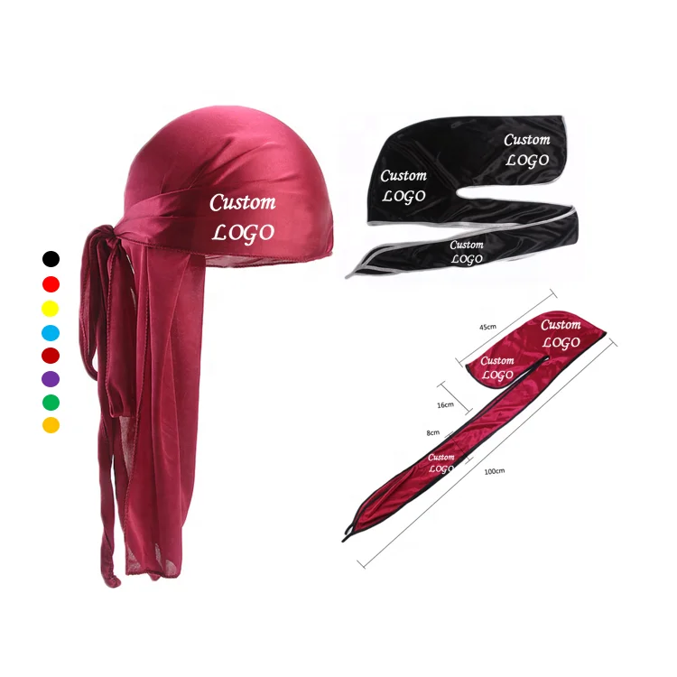 Образец, Бесплатная оптовая цена, низкий минимальный заказ, шелк Durags для мужчин и женщин