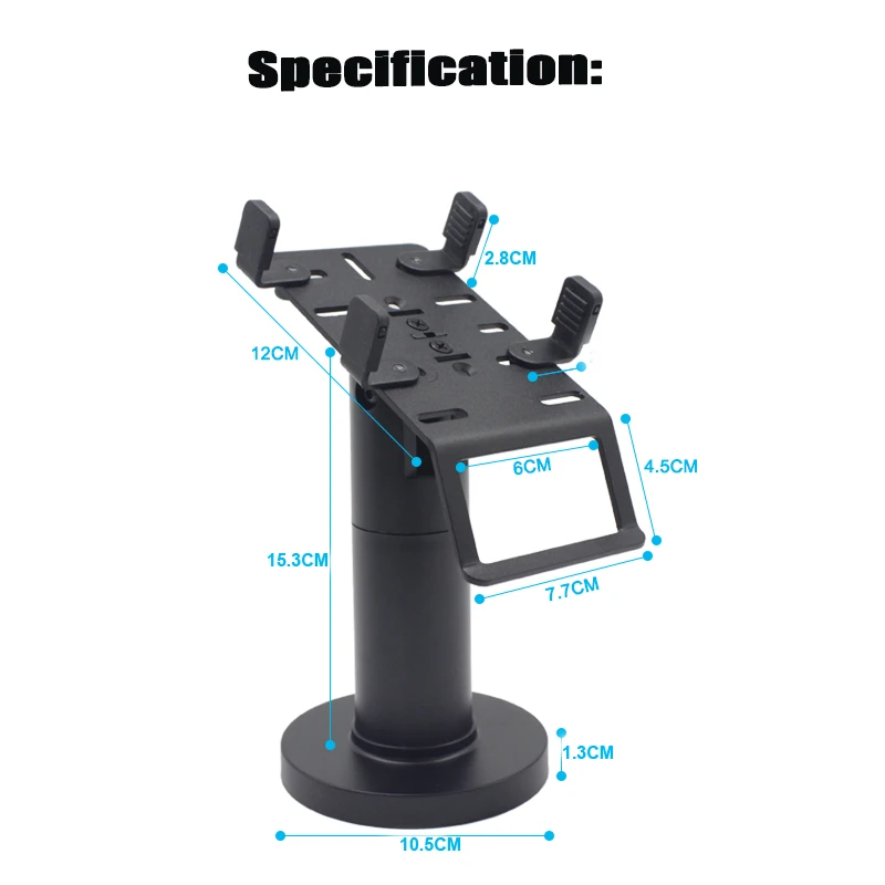 Custom Swivel POS Terminal Stand Adjustable Clamp Width Credit Card Machine Holder POS System Bracket for Verifone Payments