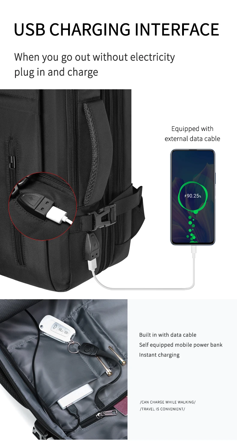 New Multifunction Large Capacity Usb Raincoat Backpack Business Travel ...