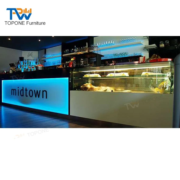 Ice Cream Bar Counter Customized Display Cabinet Cafe Bar Station Fashion Glass Showcase Coffee Kiosk for  Shop Mall
