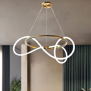 Modern Design Style Large House LED Circle Ring Hanging Indoor Lighting Pendant for Living Room