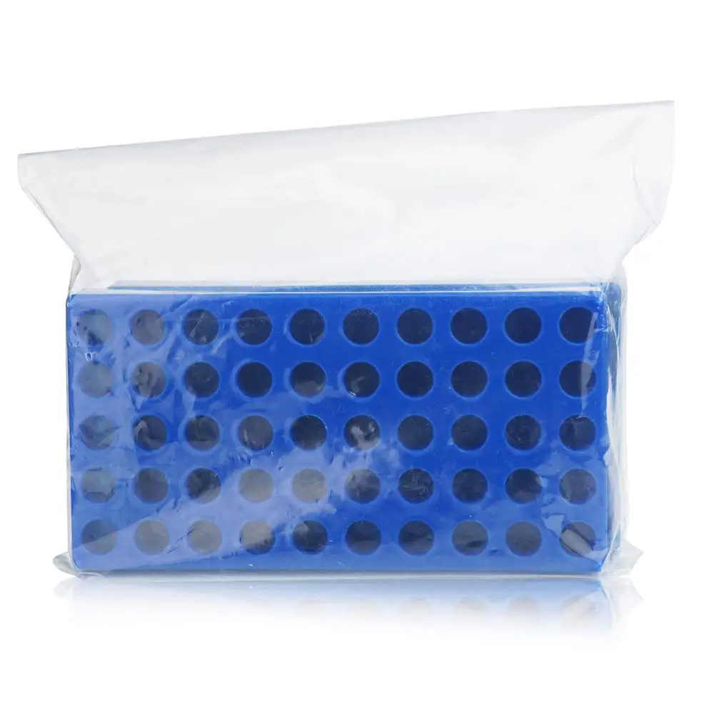 5x10 Array 4ml Sample Vial Holder PP Rack - Blue Color 50 Holes