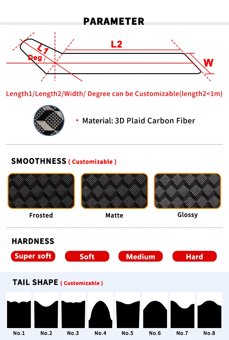 Hofi Oem Logo Light Weight Carbon Fiber Diving Fins Long Blade Carbon