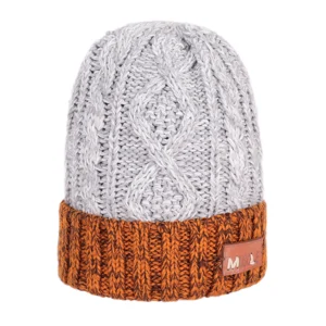 High Quality Custom Bulk Cap Cable Knitted Beanie Hat With Cuff for Autumn Winter in Stock Kids Beanies Hats