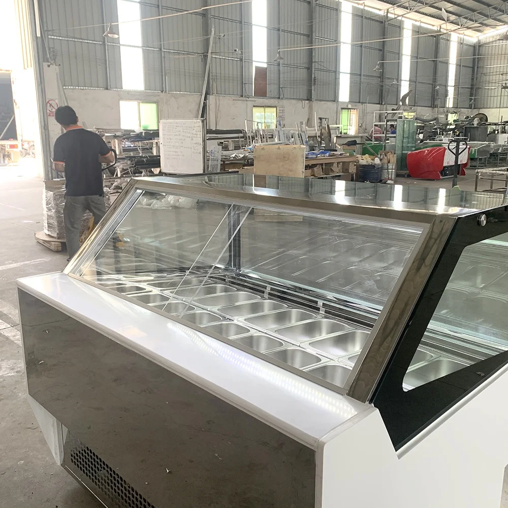 Ce Approved Upright Ice Cream Display Freezer for Sale