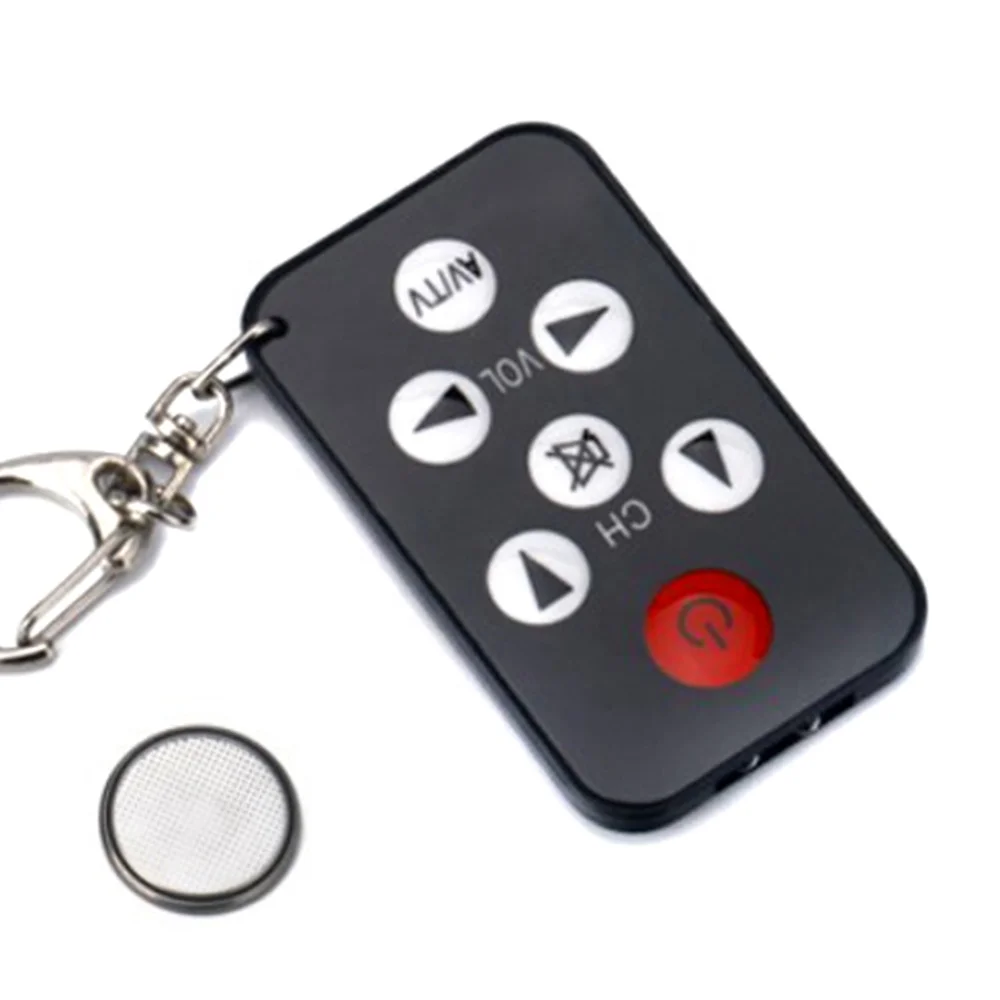 Universal 7 Key TV Remote Control Mini Keychain Super Slim with Battery Remote Control Wireless Smart Remote Controller