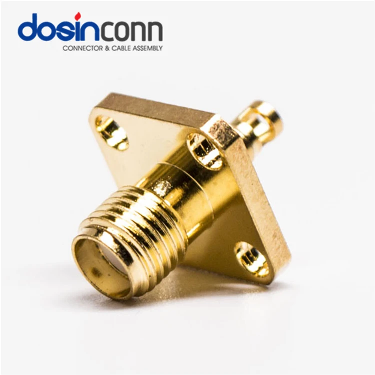 Wholesale Hole Flange SMA Female Connector Crimp window Solder Type  Straight Jack For RG Cable 1.13 From