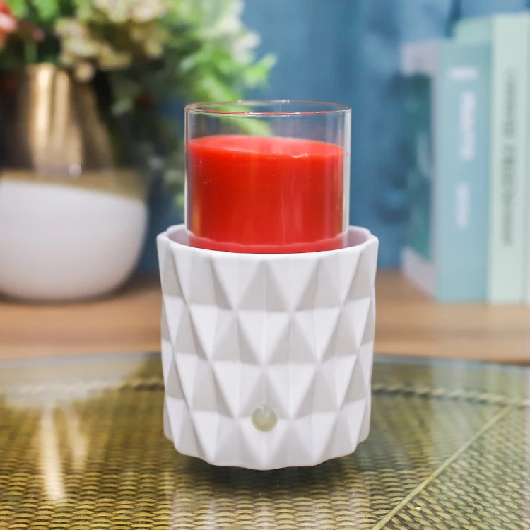 White Ceramic Candle Warmer Wax Melter for Scents Fragrances Wax Warmer ...