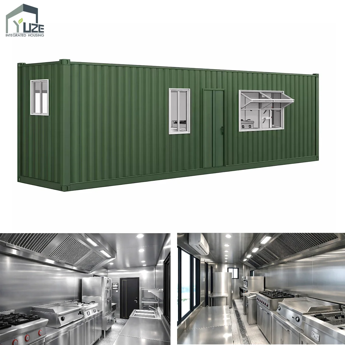 Customizable Design Prefab 40FT Fully Equipment Mobile Catering Container Kitchen with Electrical System