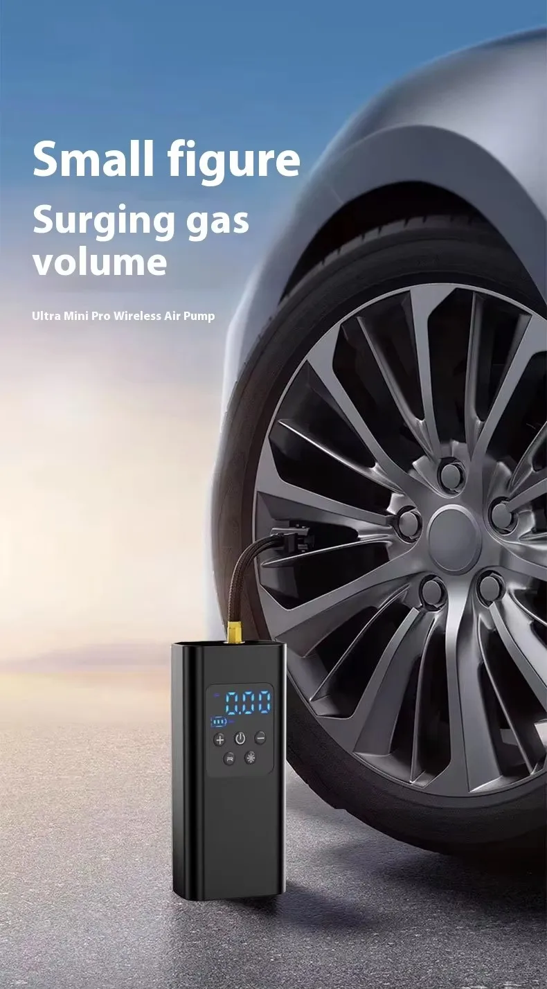 Portable Mini Handheld Electric Car Tire Pump Wireless Charging Bike Air Inflator 150psi for Tire Inflation