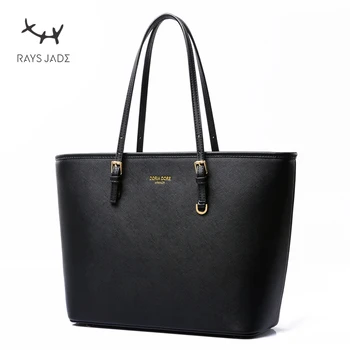 Guangzhou custom designer black genuine leather bags women handbags