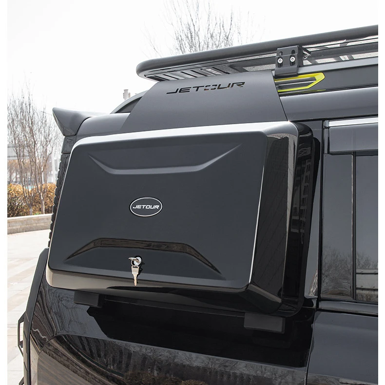 4X4 Road Car Roof Rack Ladder Side Box Tool Box Stainless Steel No Drill Installation for JETOUR T2 Traveler SUV Modified Parts 車の改造アクセサリー折りたたみ式ラダーサイドラダーJetour Traveller T2ルーフラックアクセサリーに対応