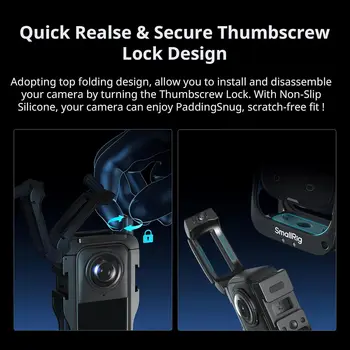 For SmallRig Protective Aluminum Alloy Cage for Insta360 X5 Quick Release Built-in Cold Shoe Mounts 1/4\" Threads Accessories detail image