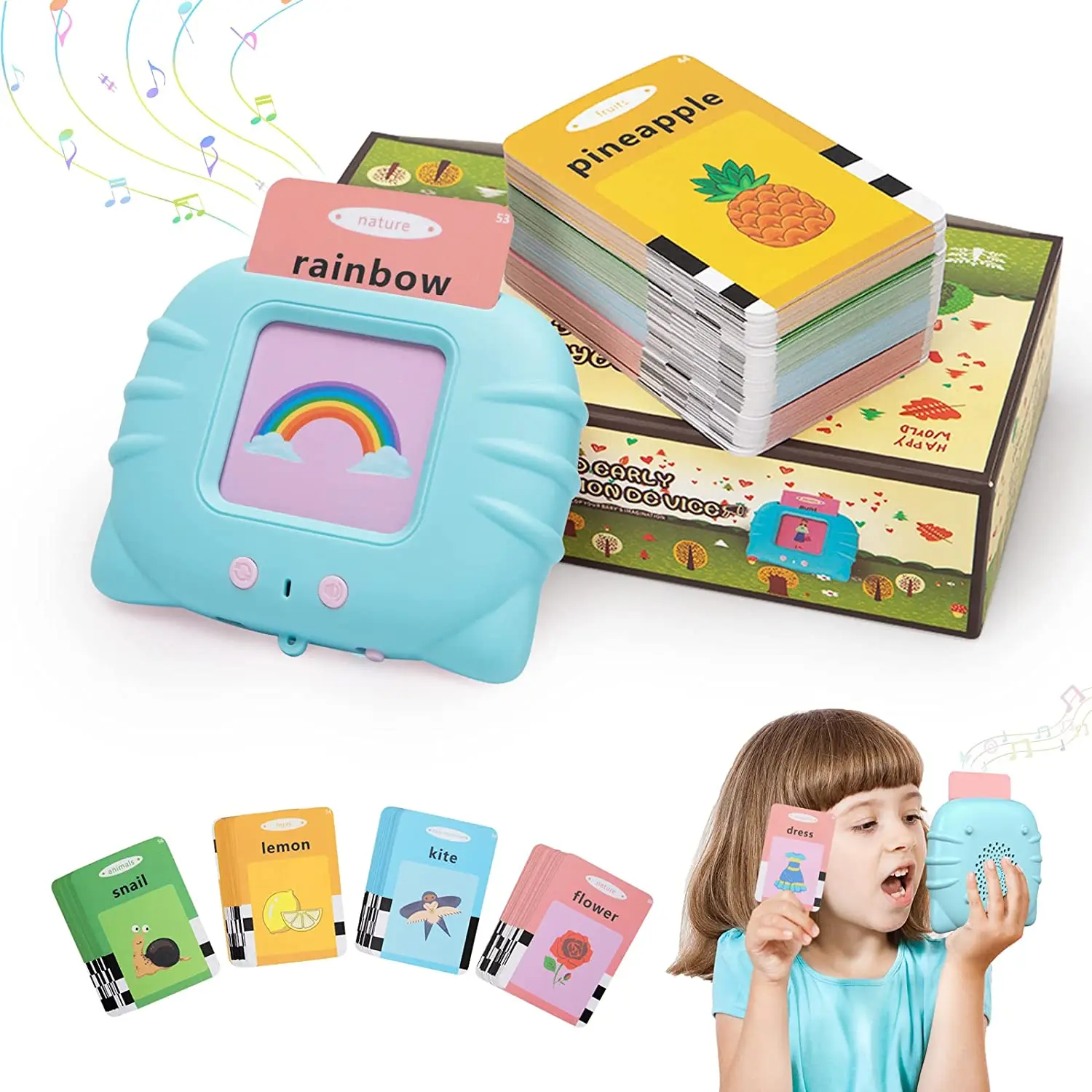Electronic Learning Machine Early Educational Learning Toys Audible Flash Cards for Toddlers
