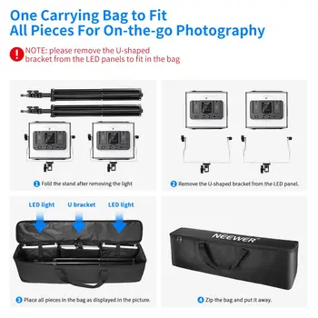 Neewer 2 or 3 Packs 660 RGB LED Light With APP Control, Photography Video Lighting Kit With Stands and Bag, 660 SMD LEDs CRI95 detail image