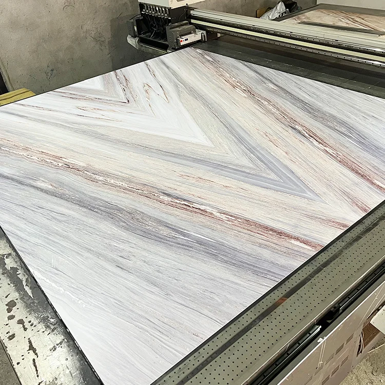 High Glossy 3d Printing Color Symmetrical Pattern Easy Installation Uv Wall Panel Pvc Marble Sheet for Indoor Decoration