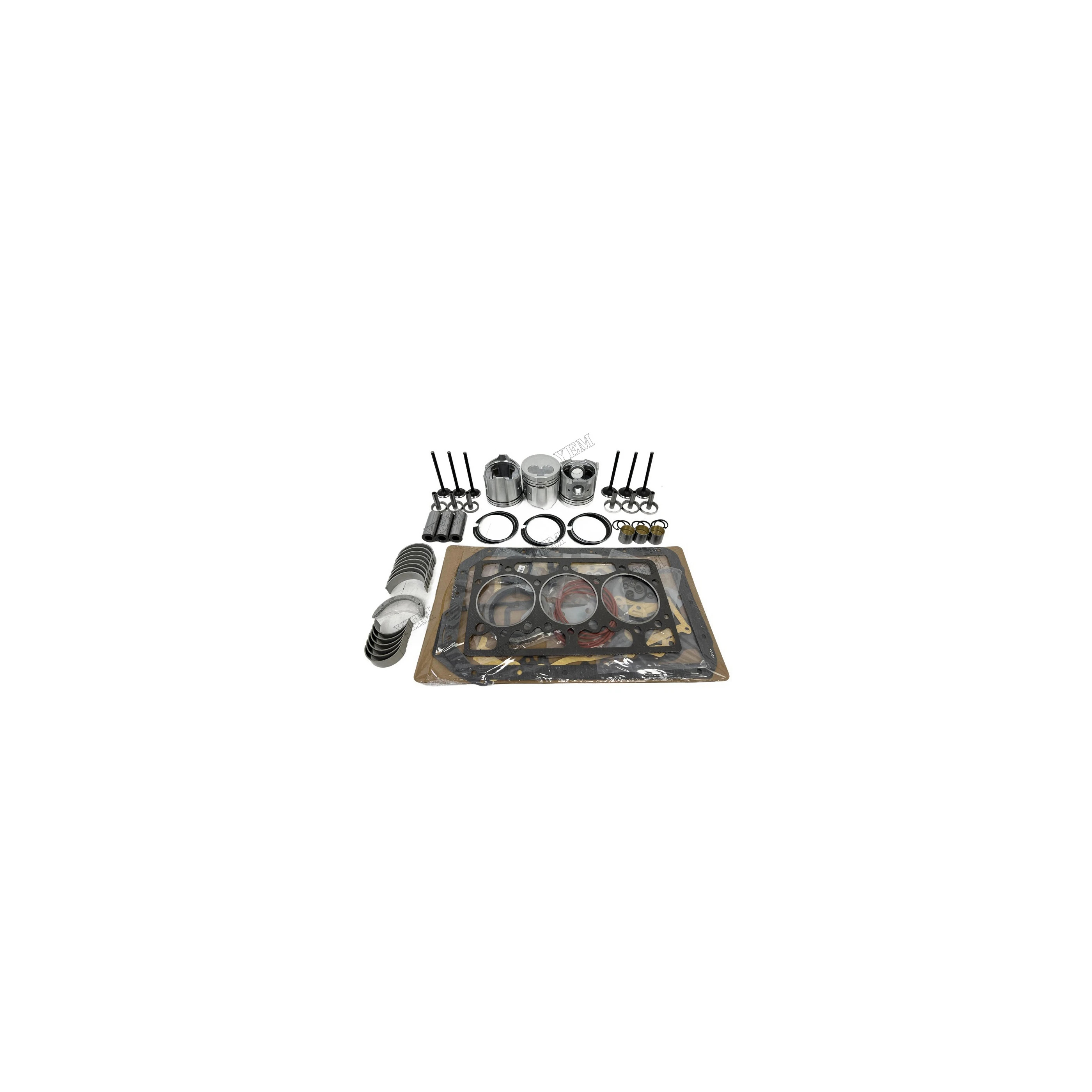 Repair Kit With Piston Rings Bearing Valves Gaskets Compatible for Komatsu 3D94 Replaces Aftermarket Engine Parts