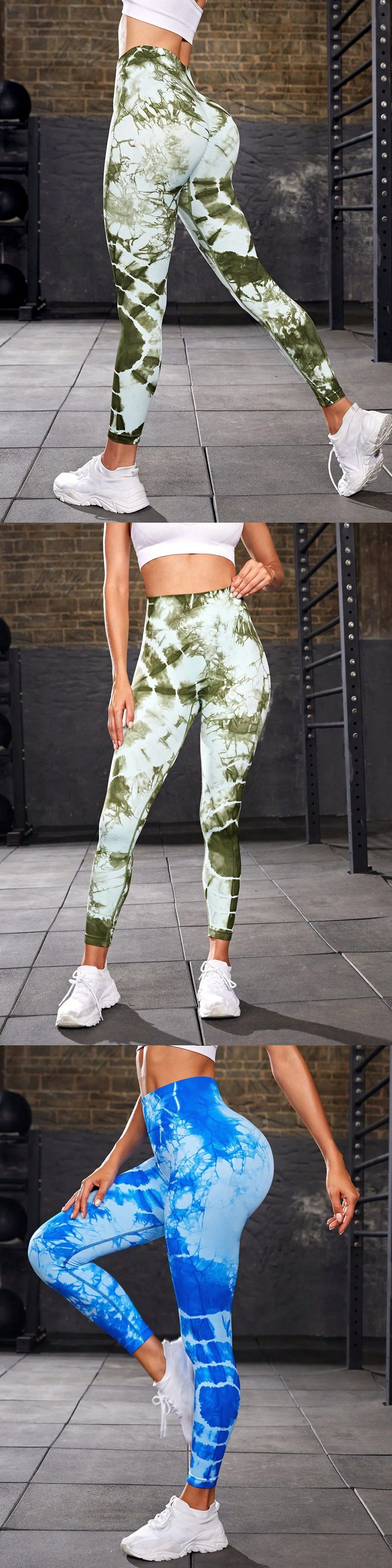 product factory price tie dye seamless leggins para mujer high waist tummy control peach hip skin friendly gym sports yoga pants-63