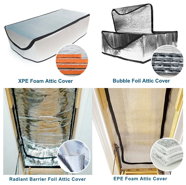 Kit d'isolation de porte en aluminium double face avec fermeture éclair,  couverture de grenier, escalier