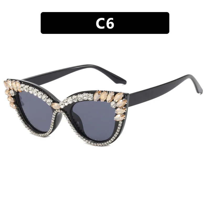 Trendy Cat Eye Rhinestone Sunglasses - UV400 Protection