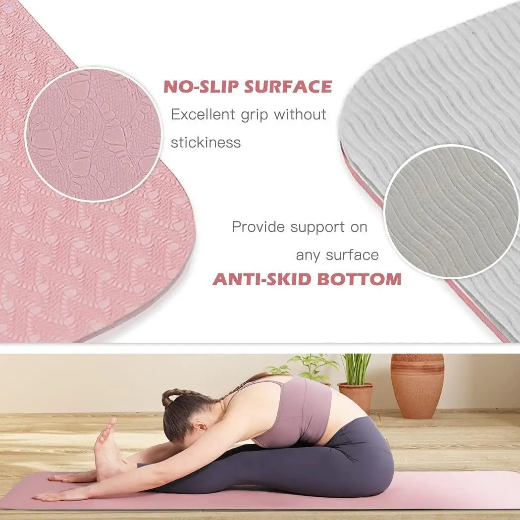 Woqi Recycle Custom Logo Premium Colorful Pinkgrey 6mm Tpe Yoga Mat
