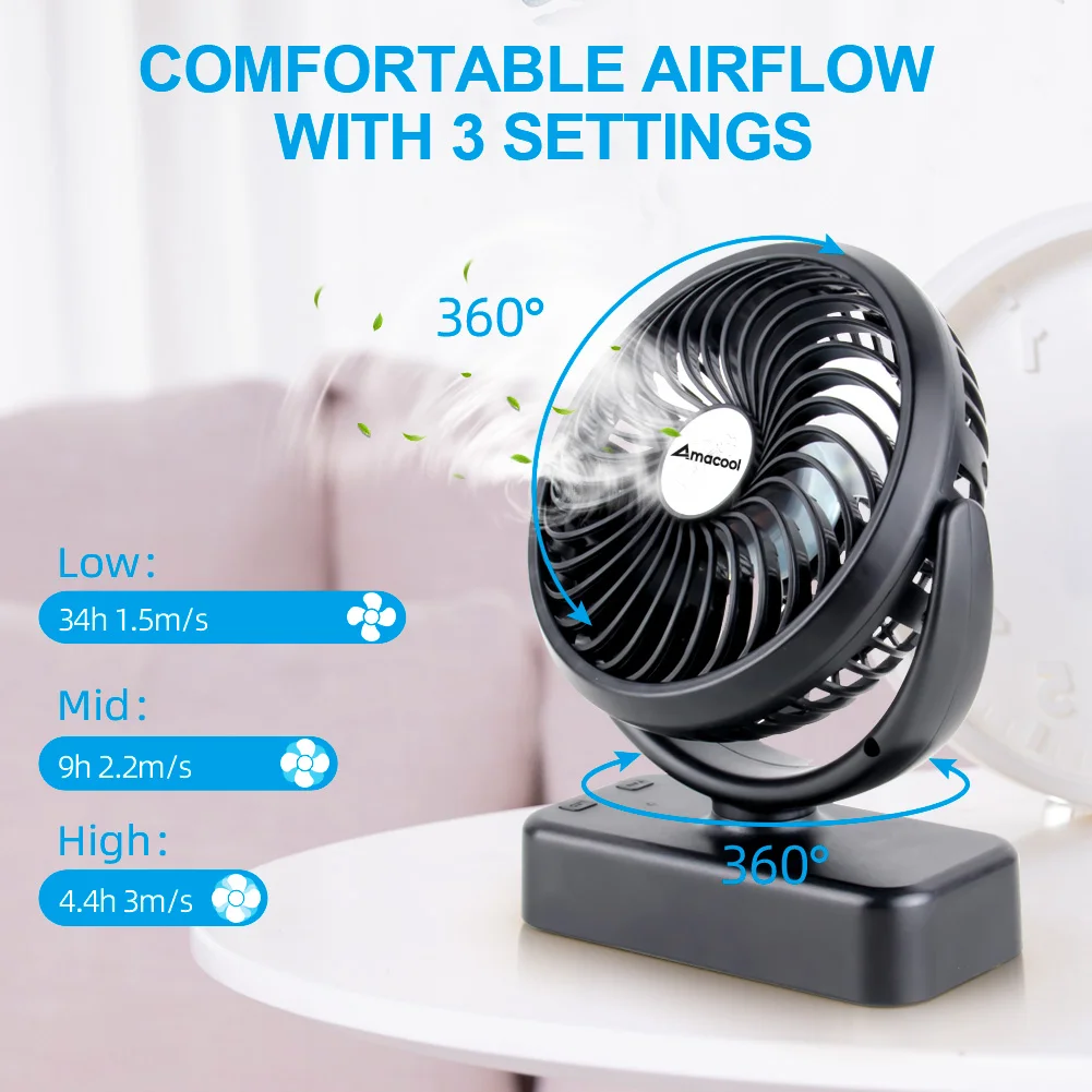 Table Fan, Portable, 5V, Battery - detail 6
