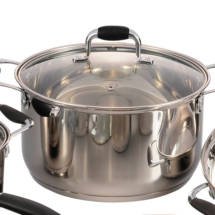 Factory Price Kitchen Ware Set Non Stick Cookware 12PCS Stainless Steel Cookware Set supplier