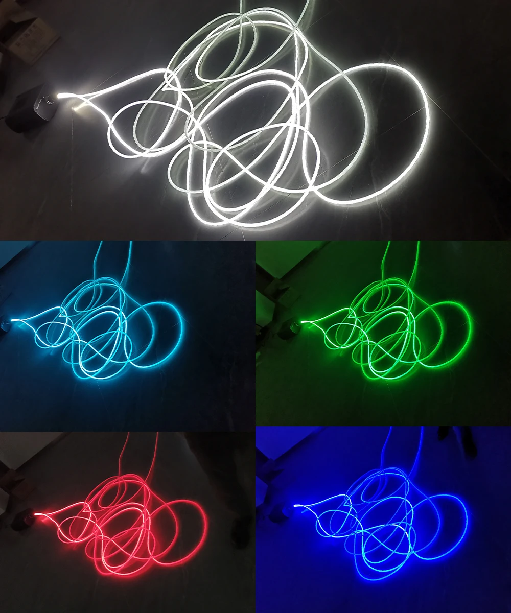 product-1-1 Professional Plastic Optical Fiber Cable UV Protection Multi-String Side Glow POF for Outdoor Swimming Pool Perimeter Lighting