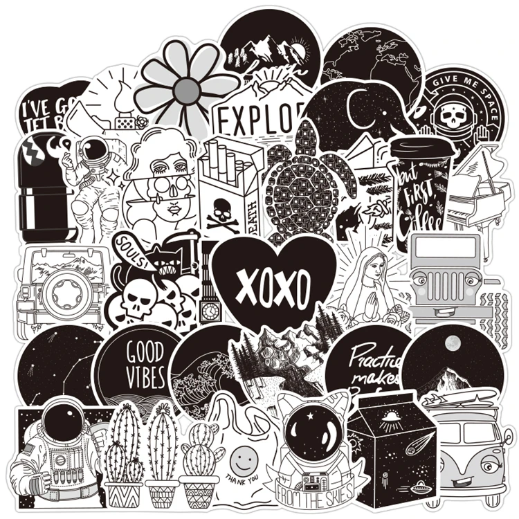 Black and White Sticker Pack Sticker for Sale by The-Goods