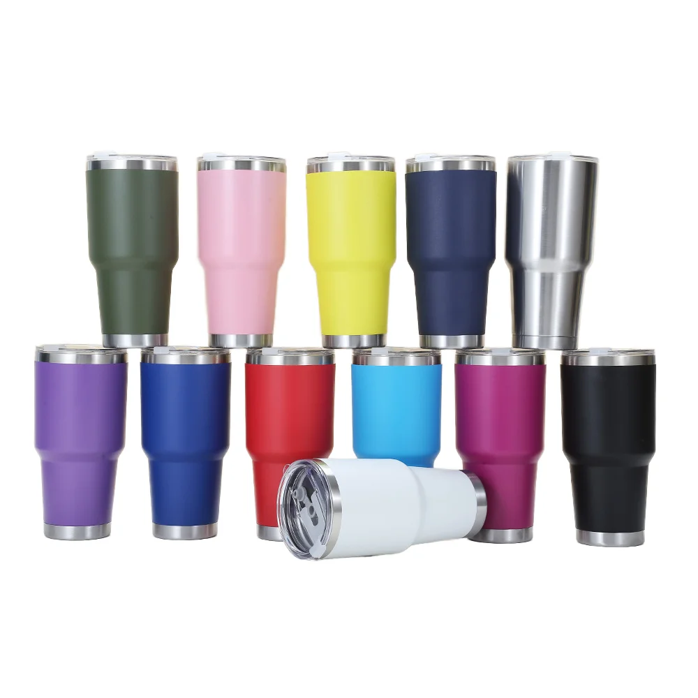 Bottle 30oz Stainless Steel Insulated Sustainable Portable Travel Coffee Tumbler with 6-12 Hours Thermal Insulation Bulk Mug Lid with Custom Logo