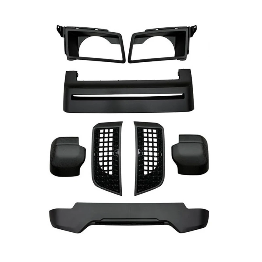 Tiypeor Real Dry Carbon Fiber Front Bumper Body Kits for Land Rover Defender 2020 - 2025 Auto Headlamp Frame Spoiler Side Vents