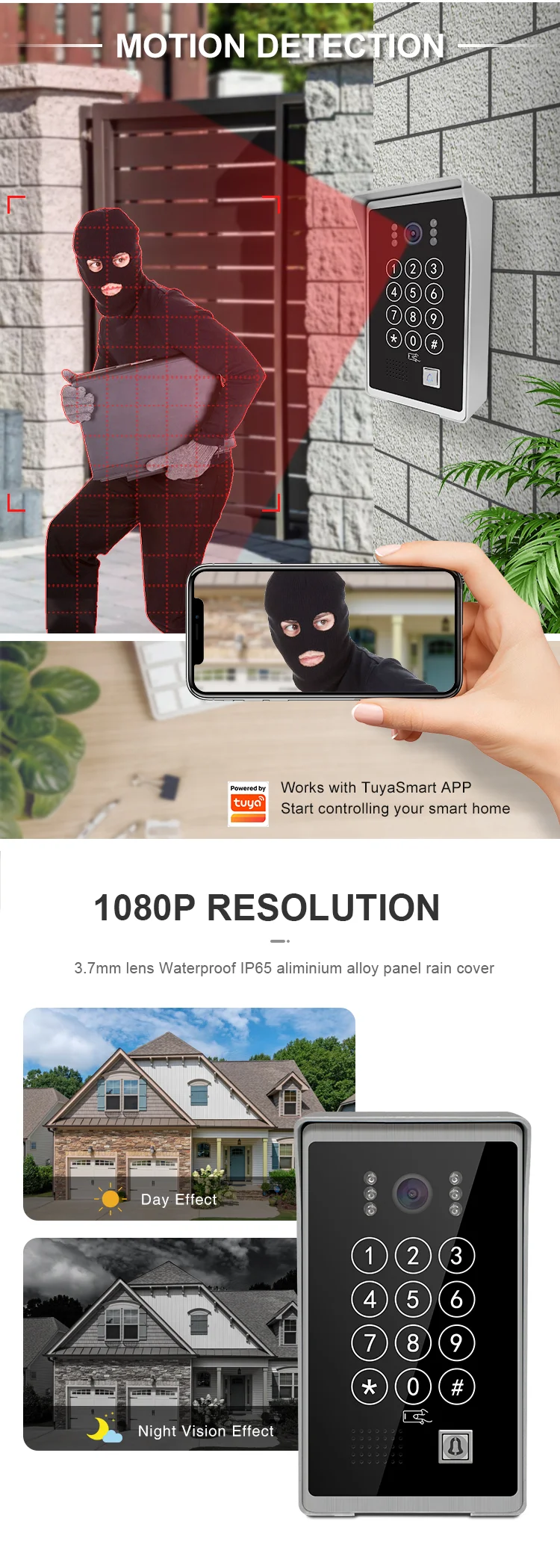 Home Security Audio System Outdoor Unit Can Be Expanded Door