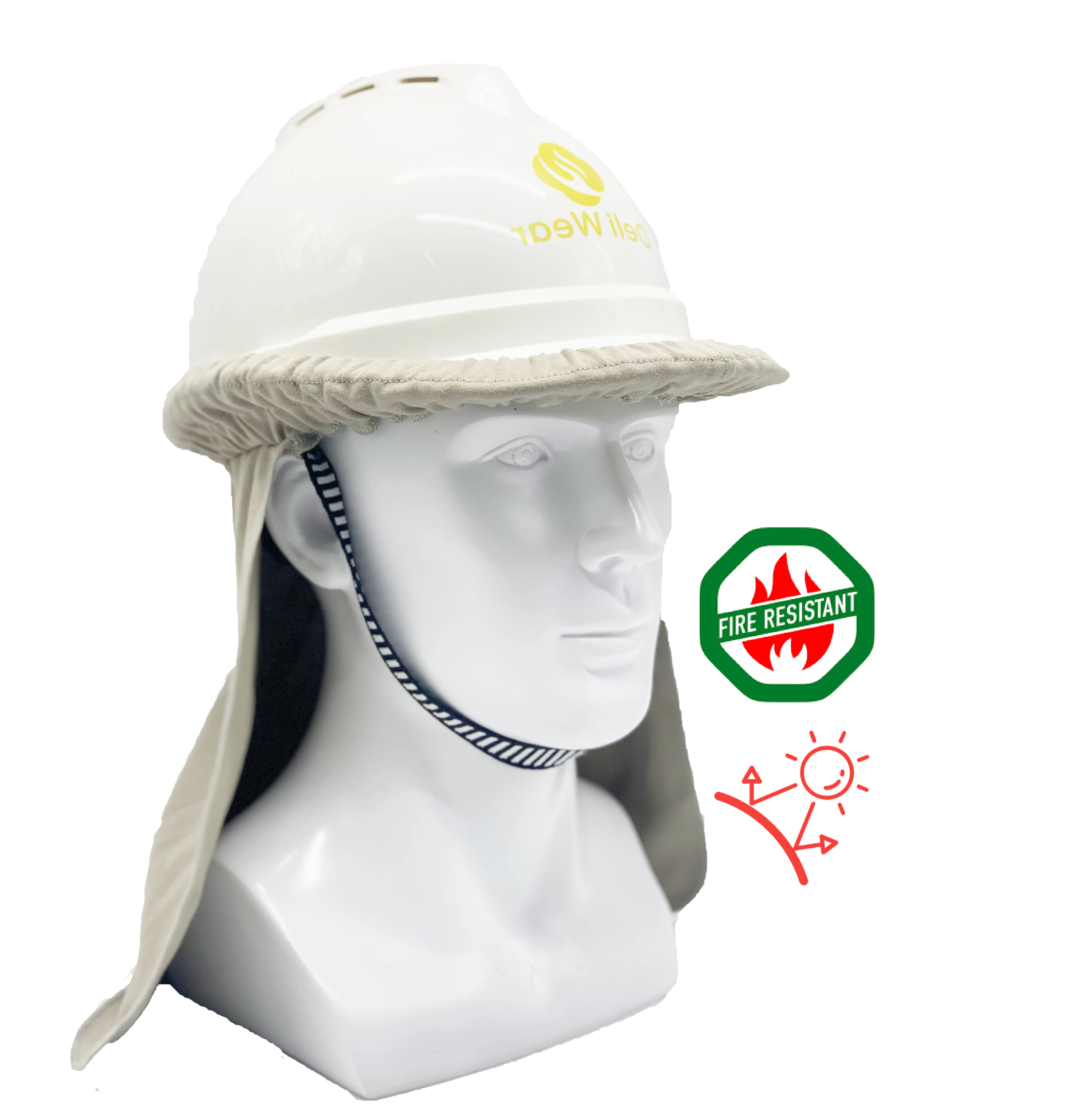 NFPA2112 EN11612 Flame Resistant Neck Shade Brim Safety Helmets Liner FR  Hard Hat Hood Helmet Sun Cover Liner Welding