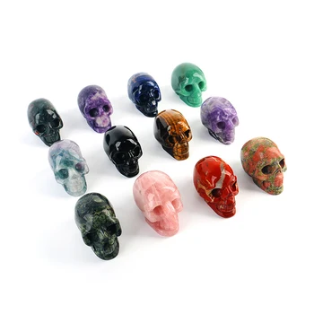 Wholesale DIY Natural gemstone craft healing Crystal 3 Inch head Skulls Crystal Skulls Head Folk Crafts Healing Stone